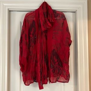 NWT rayon open cardigan with scarf